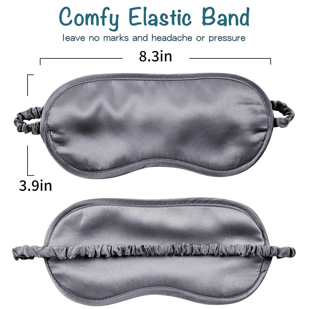 LULUSILK Charcoal Gray: Lulusilk Mulberry Silk Sleep Eye Mask & Blindfold With Elastic Strap/Headband, Soft Eye Cover Eyeshade For Night Sleeping, Travel, Nap (Charcoal Gray)
