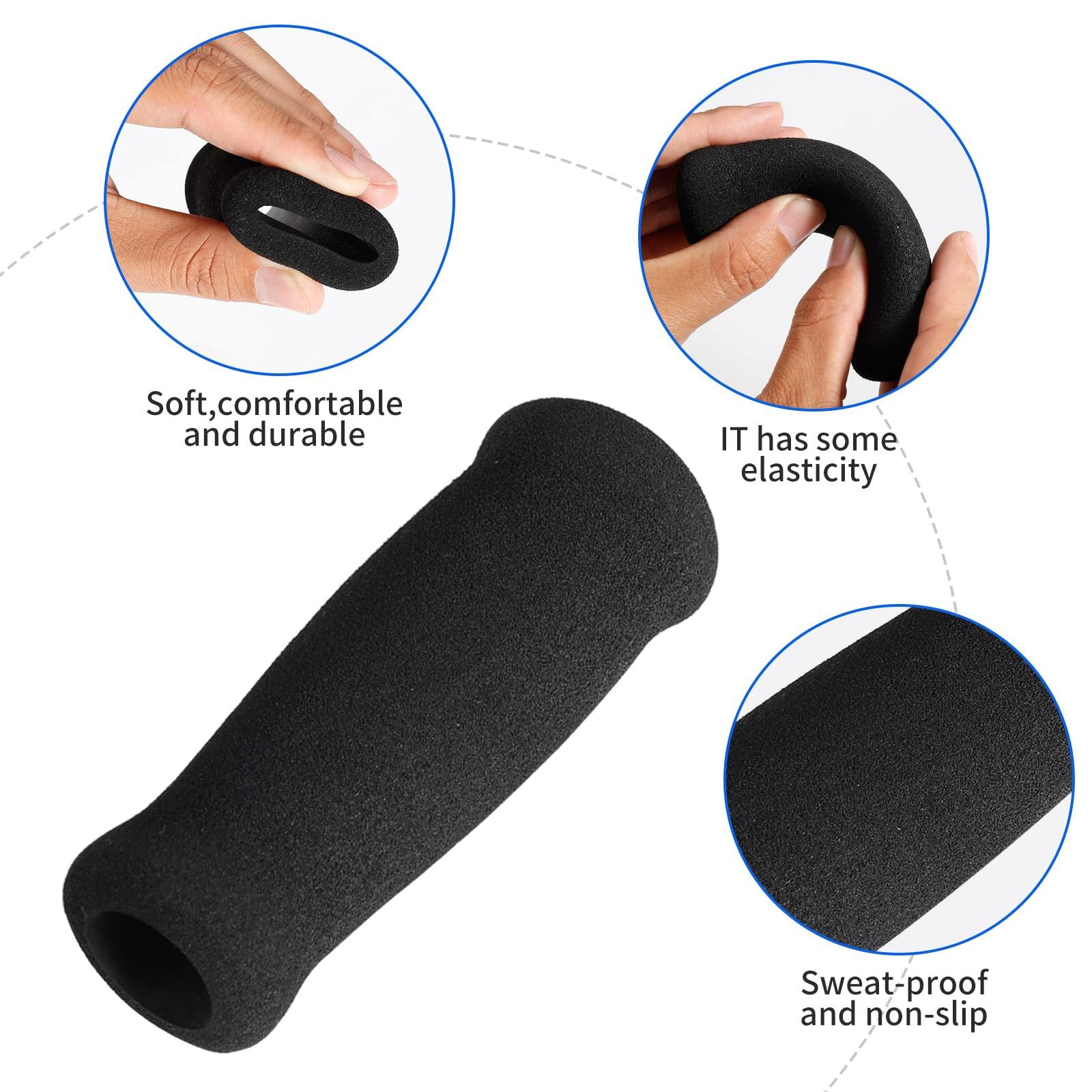 YOJOR 4PCS Cane Handle Grip Replacement Cane Grip Foam Cane Grip Replacement Offset Cane Grips Walking Cane Hand Grip Foam Handle for Cane Bicycle Handlebars 4.53 x 0.8 x 0.8 Inch, Black
