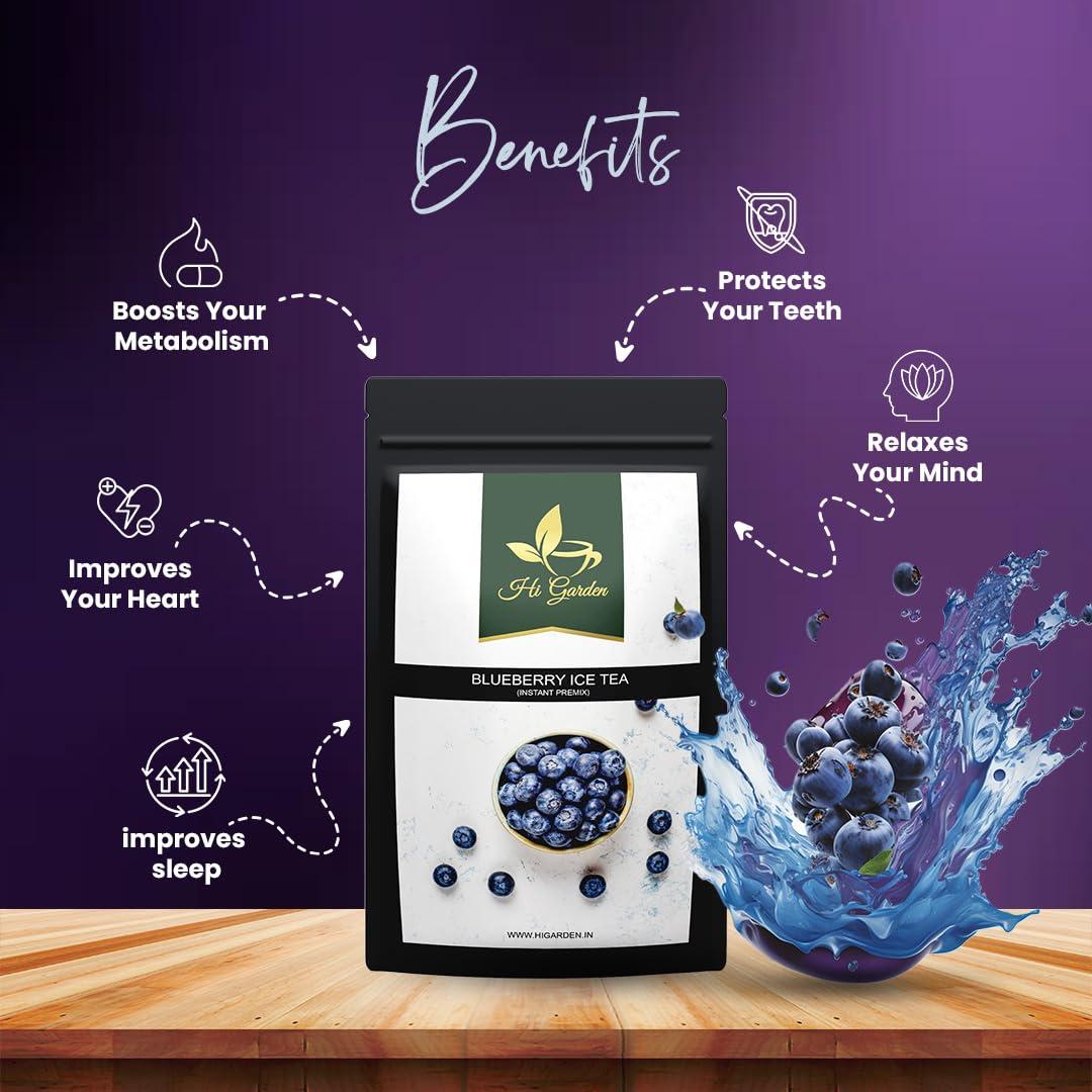 Hi garden Hi garden Blueberry Ice Tea Instant Premix Ice Tea Powder, Ready to Drink Iced Tea, Summer Drink (150 grams)