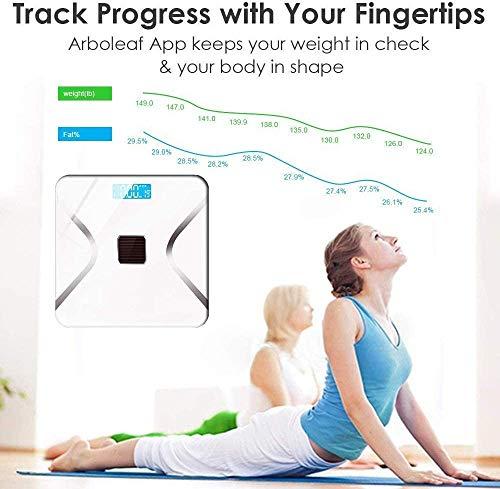 Sisliya Sisliya Body Fat Solar Scale Bluetooth, Digital Body Weight Bathroom Scales Weighing Scale with Smart BMI Scale, Body Composition Monitors with Smartphone App Baby Weight Machine For Hospital