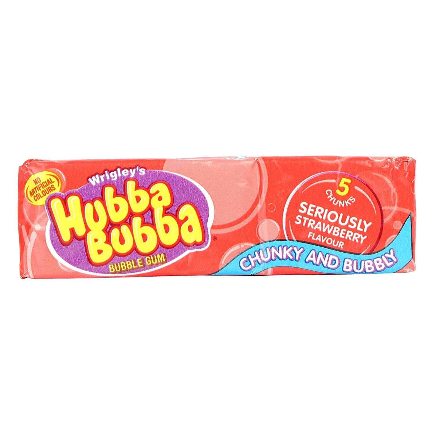 Hubba Bubba Wrigley\'s Hubba Bubba Strawberry Flavour Chunky and Bubbly Bubble Gum, 1.23 oz / 35 g, 2 Pack