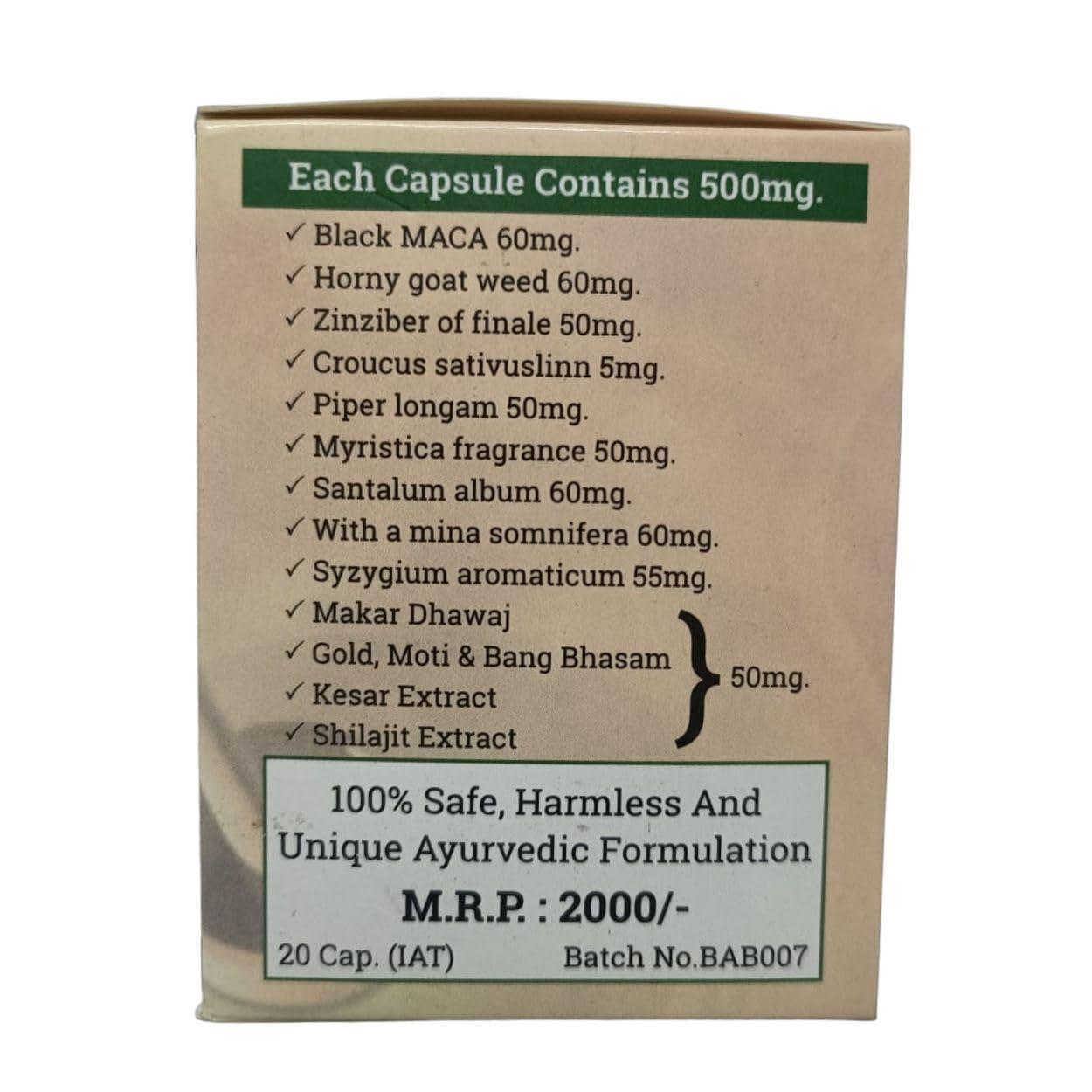 Wellzen Wellzen Ultimate Kamraj Gold Capsules | Ayurvedic Capsules For Strenght Booster For Men - 20 Capsules