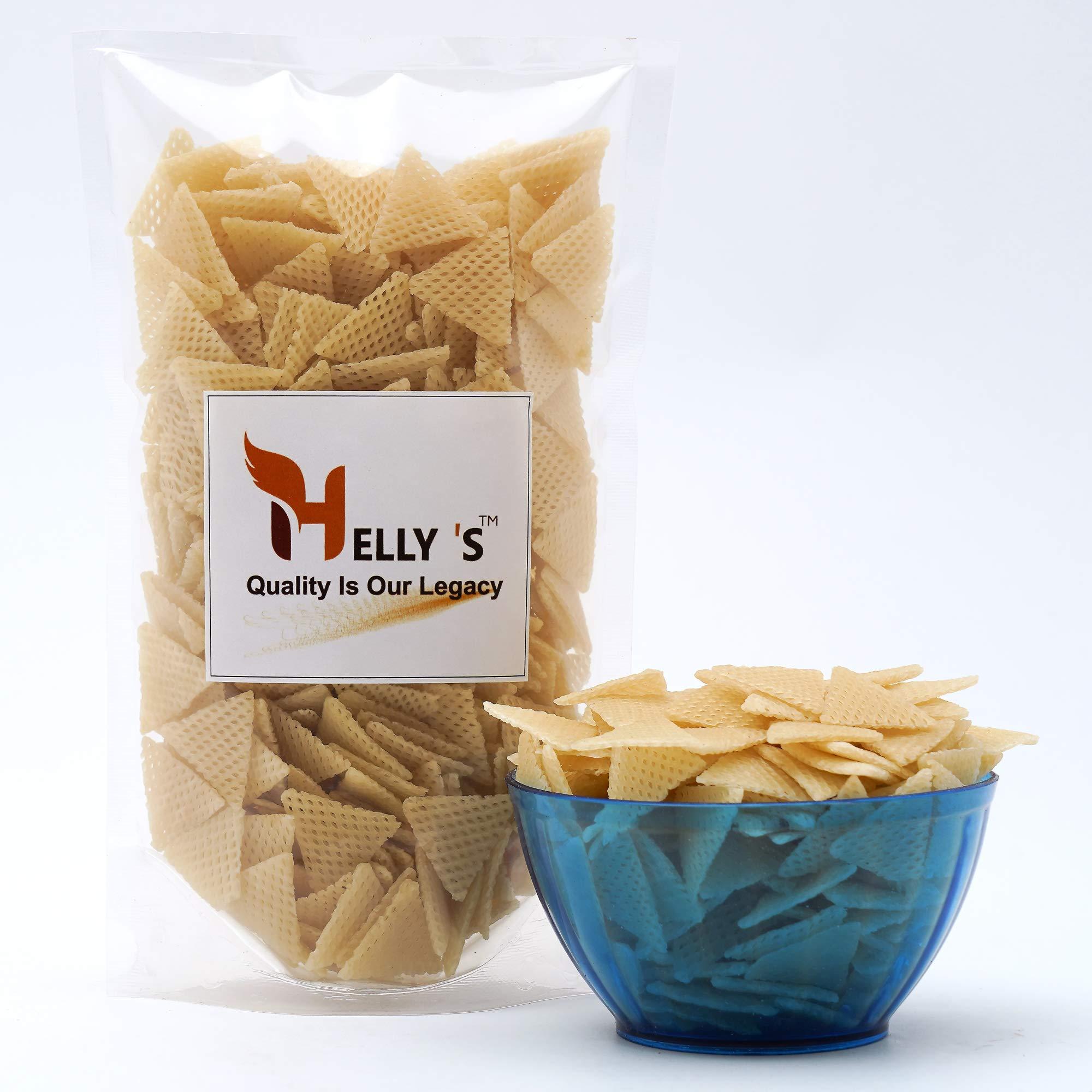 Helly's Helly's 3D Triangle Fryums Ready to Fry Papad | 900G | Microwave, Air Fry Instant Vegan Snacks | Crunchy & Tasty Dry Samosa Chips
