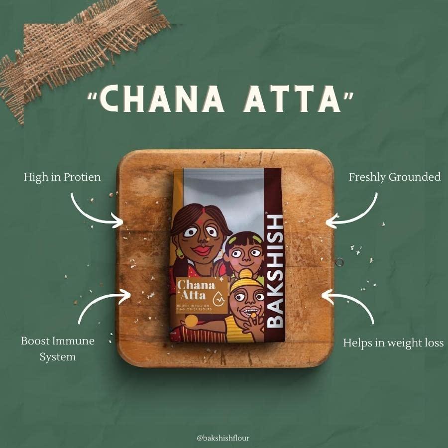 BAKSHISH BAKSHISH Chana Atta Flour Pack of 4 (500gm)