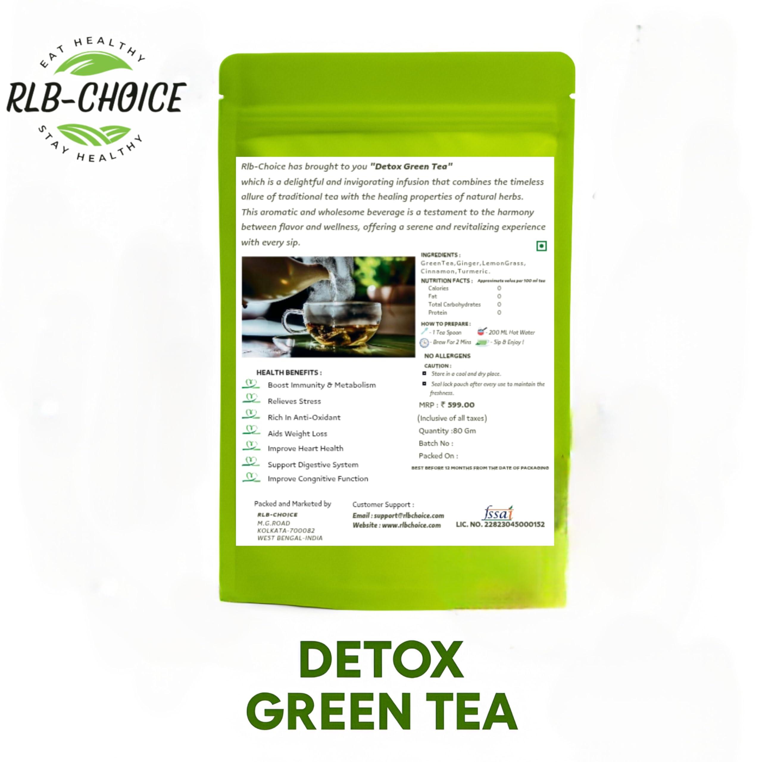 Generic Rlb Choice-Detox Loose Leaves Green Tea-Your Path To Wellness-Purity In Every Sip, Better Digestion, Boost Immunity, Skin Glow,80 Grams