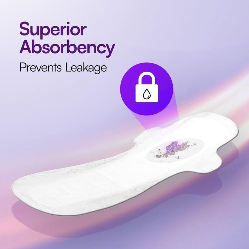 Flawsome Flawsome 100% Organic Sanitary Pads | High Absorption | Cotton Sanitary Pads| With Paper Disposal Pouches | Soft and Rash Free | Toxin-Free | Size - L | Pack of 30