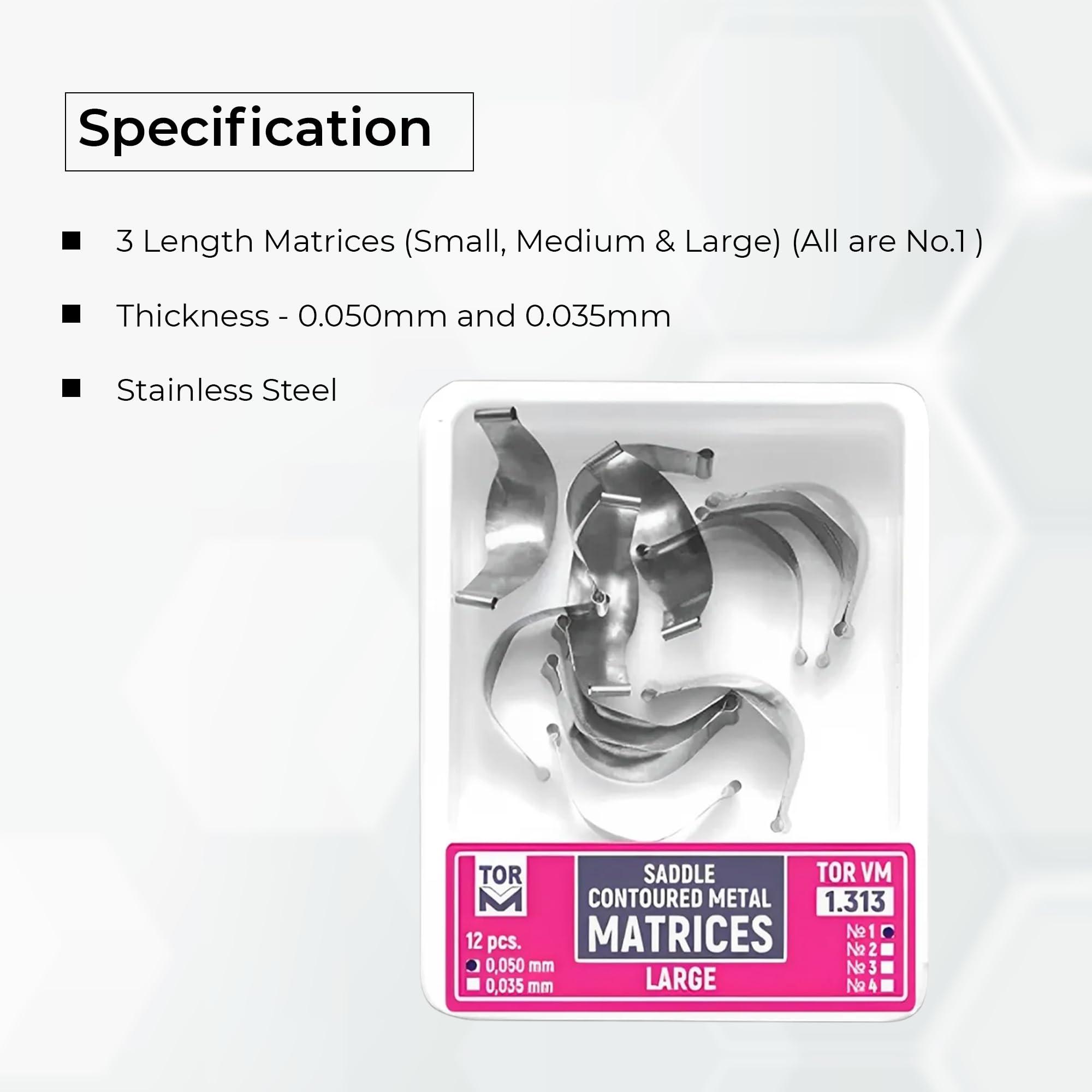 SUPERENDO SuperEndo Russia Tor Vm Saddle Contoured Metal Matrices - Refills (Large) (12pcs) No 1.313