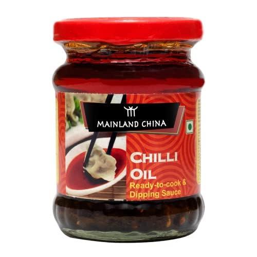 Mainland China Mainland China Chilli Oil Sauce | Extra Hot Culinary Sauce | Eat With Momos, Pizza, Noodles, Snacks, Fries, DimSums | Stir Fry Cooking Sauce | No Artificial Colour & Flavour Added | Bring Mainland China Taste at Home | Vegetarian | 200 gms | Pack of 