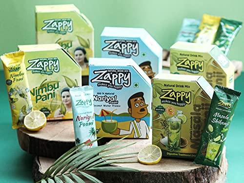 Zappy Zappy Refreshing Natural Drinks Premix for Nimbu Shikanji |Nimbu Pani | Coconut Water | Immunity Booster Instant Mix Powder Drink | Energy Drink Combo No Added Preservatives (Pack of 45)