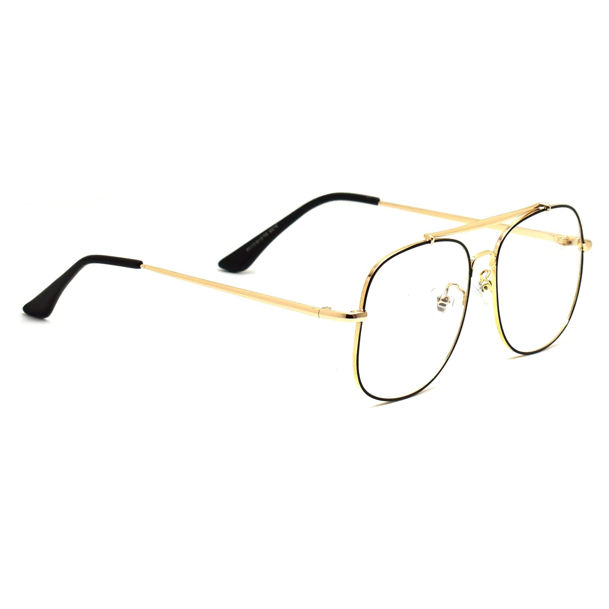 Peter Jones Peter Jones Square Medium Computer Glasses for Men Women with Zero Power Blue Light Blocking Lenses (SIZE MEDIUM) AG231