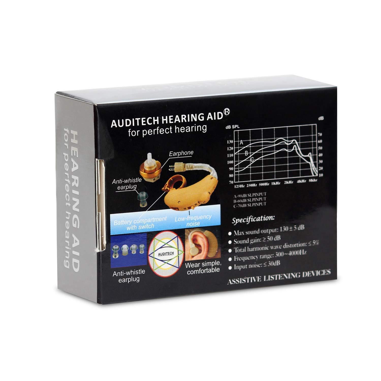 AUDITECH® AUDITECH® Sound Enhancement Amplifier ' Perfect ' Behind The Ear Hearing Aid (Beige)