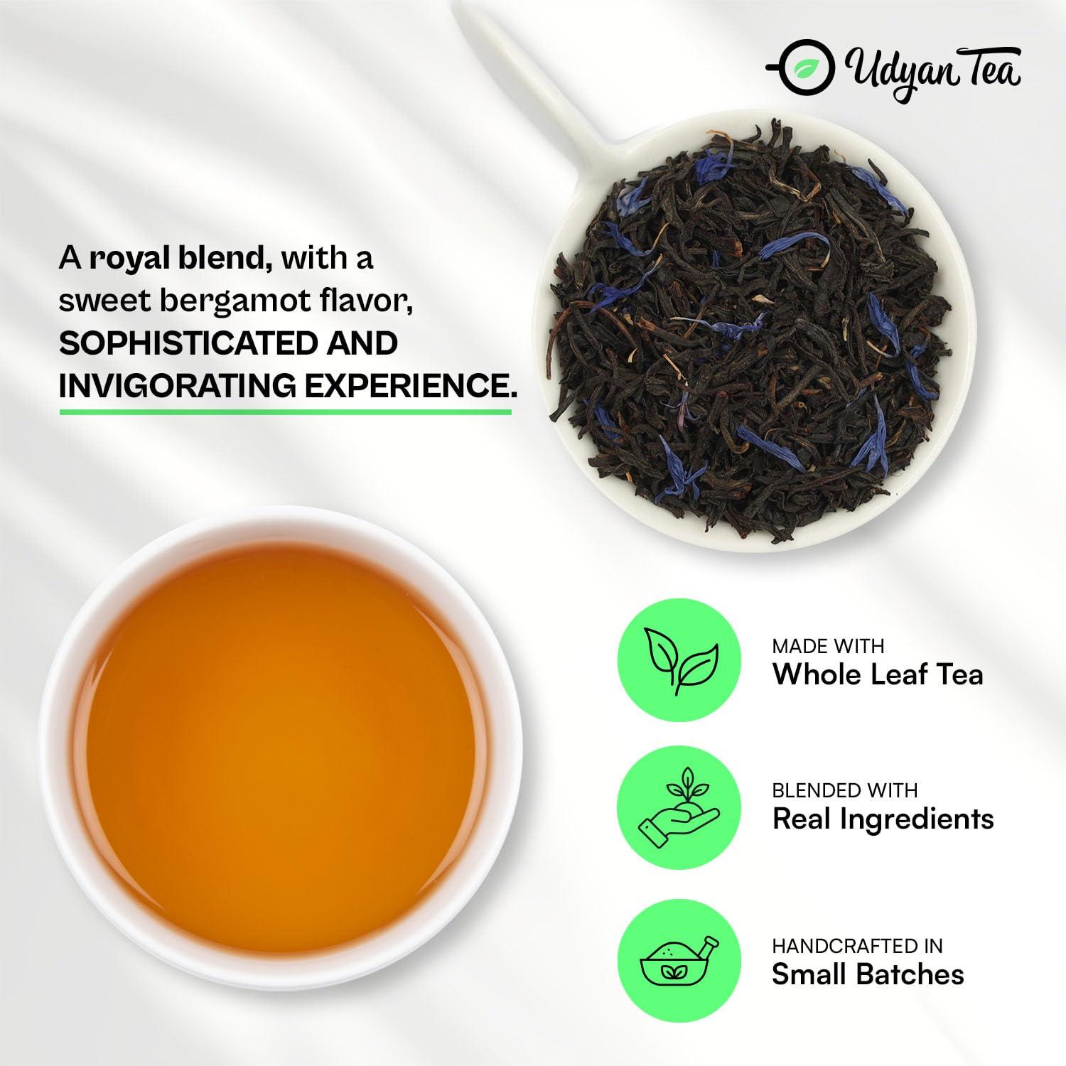 Udyan Tea Udyan Tea Imperial Earl Grey Black Tea, 100g (40 Cups) | Energises & Reduces Fatigue and Stress