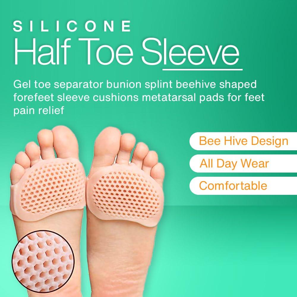 Stepify Stepify Silicone Gel Heel Socks - (Pack of 3 combo) Washable and Reusable Silicon Socks for Men & Women, Heel Pad For Heel Pain, Fore foot pad, Toe Free Heel Pad. (Pink)