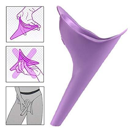 Ural URAL Easy Pee Female Silicone Portable Urination Device (Purple - Lightweight Travel Urinal Funnel to enable Women/Ladies/Girls to Stand up and Pee (Pack of 2)
