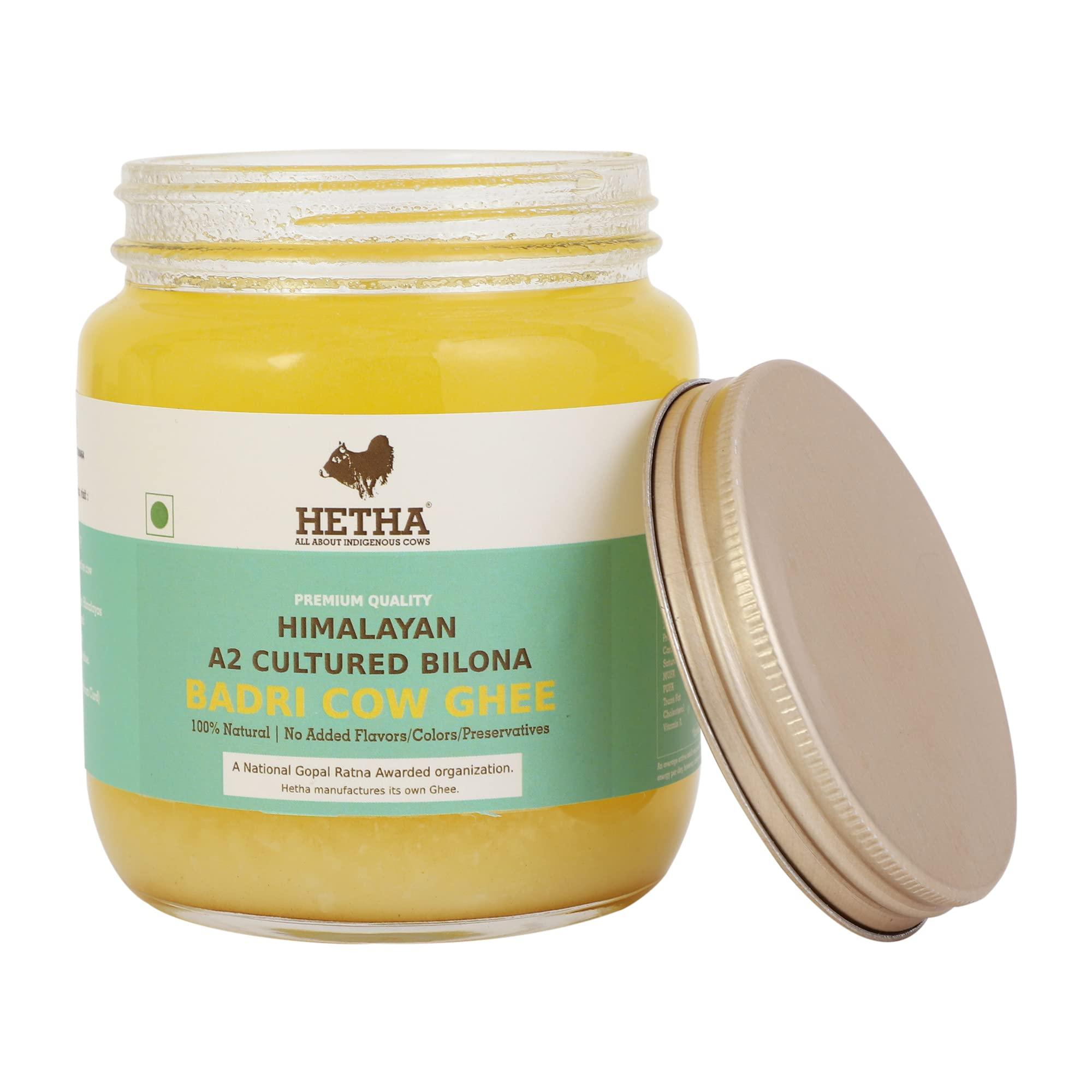 Hetha Hetha Organics Himalayan Pahadi/Badri Desi Cow Bilona A2 Cultured Ghee Made In Brass Utensil (Peetal Kadhai) Single Origin - 500Ml