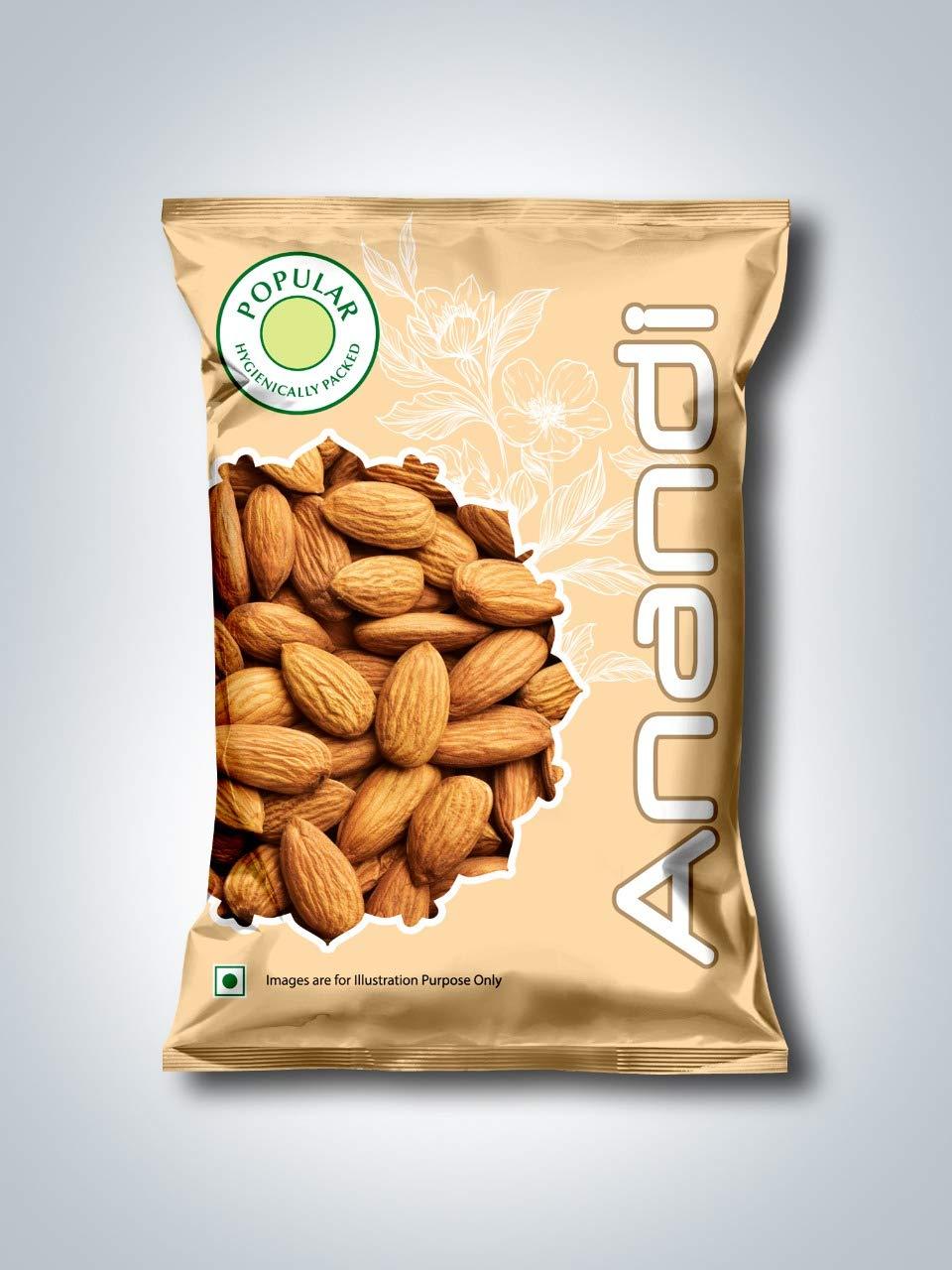 Anandi Anandi® Natural Almond 500gm, Plain Badam , Saboot Badam , Dry Fruit Almonds, Meva