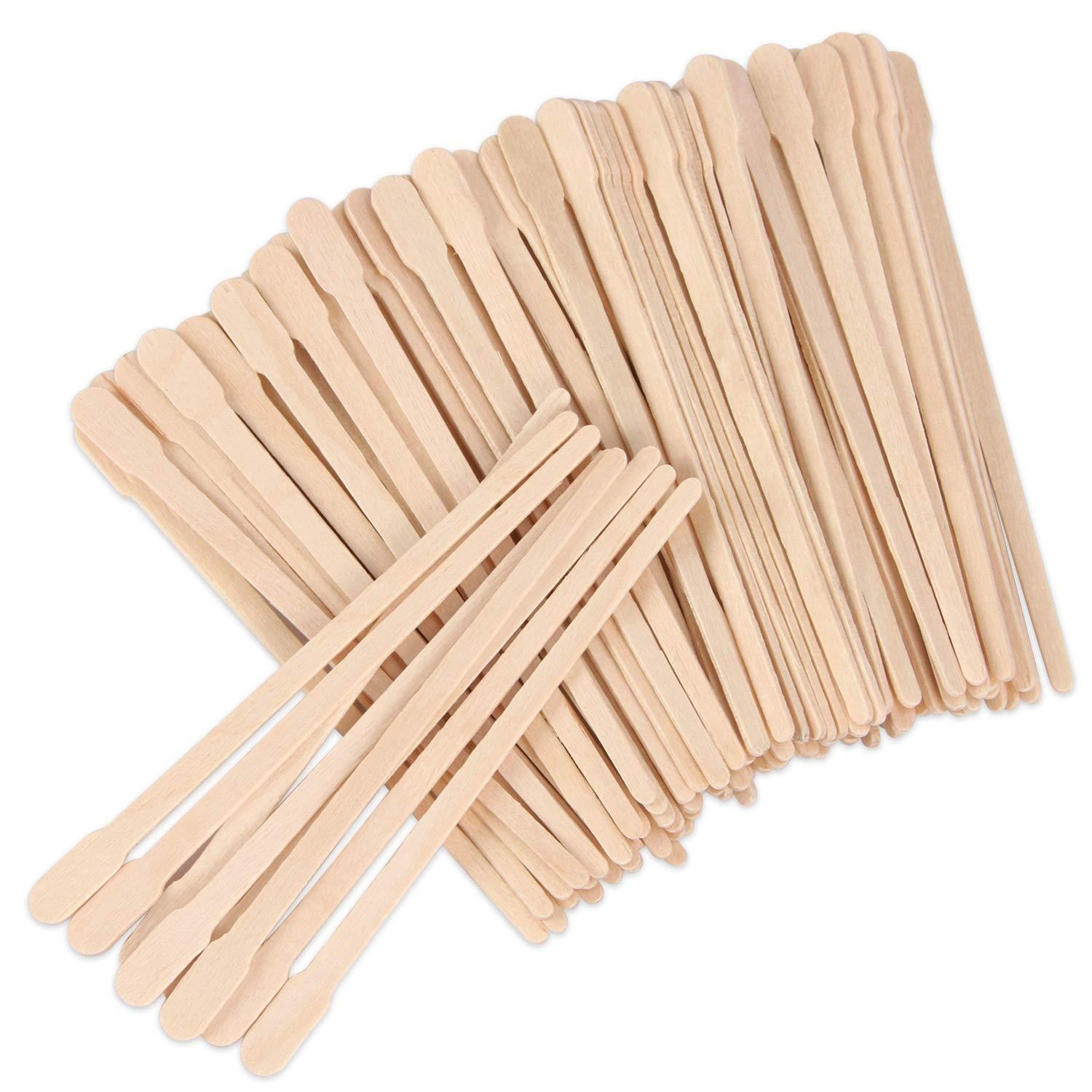 JANYUN 200 Pcs Wax Sticks, Skinny Wax Sticks, Eyebrow Wax Applicator Sticks Applicator Face and Eyebrows Hair Removal Stick