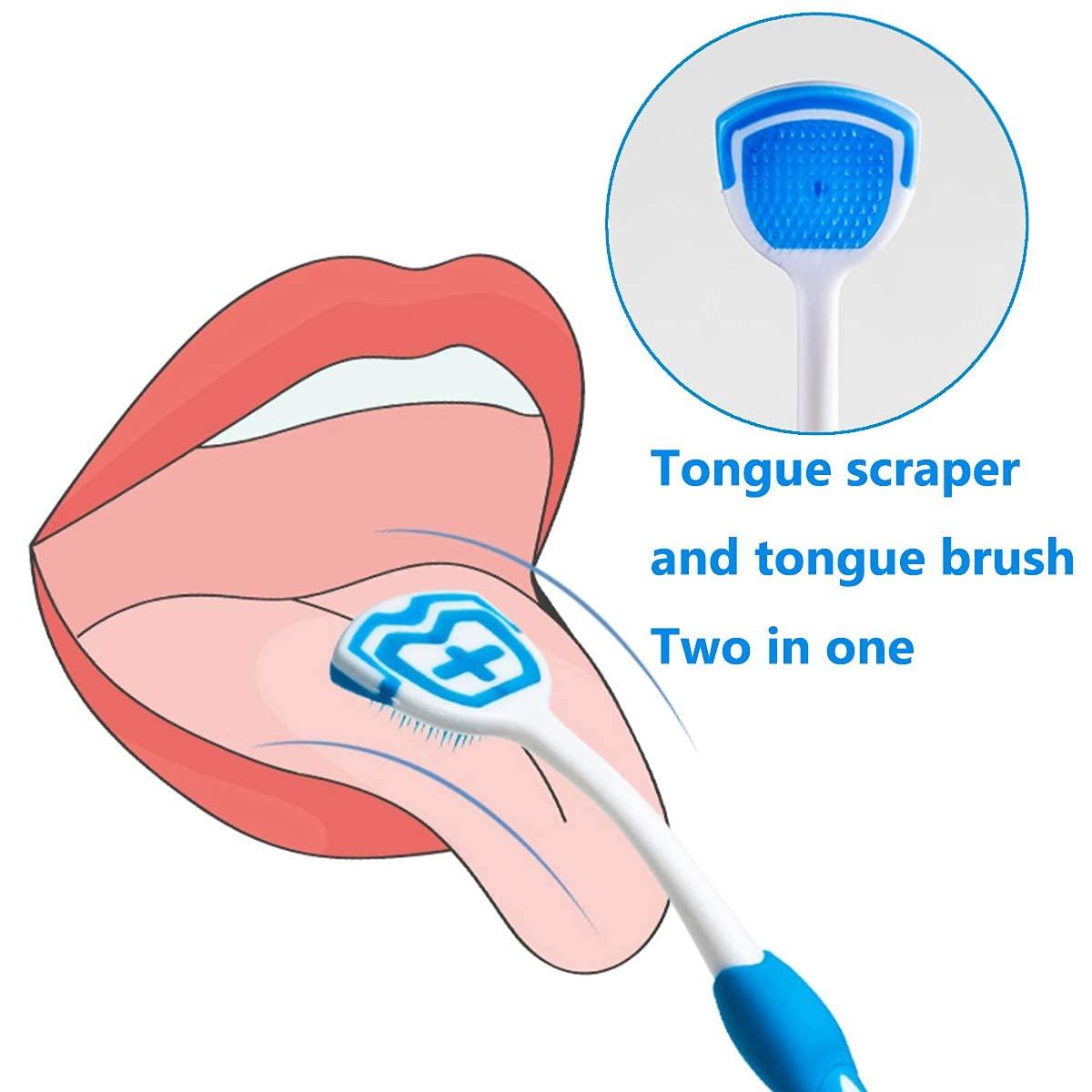 SCHUBERT SCHUBERT By The Formula Tongue Brush Cleaner Scraper Helps Fight Bad Breath, Professional Tongue Brush For Freshing Breath, 2 Tongue Scrapers - 2 Pack Colors May Vary