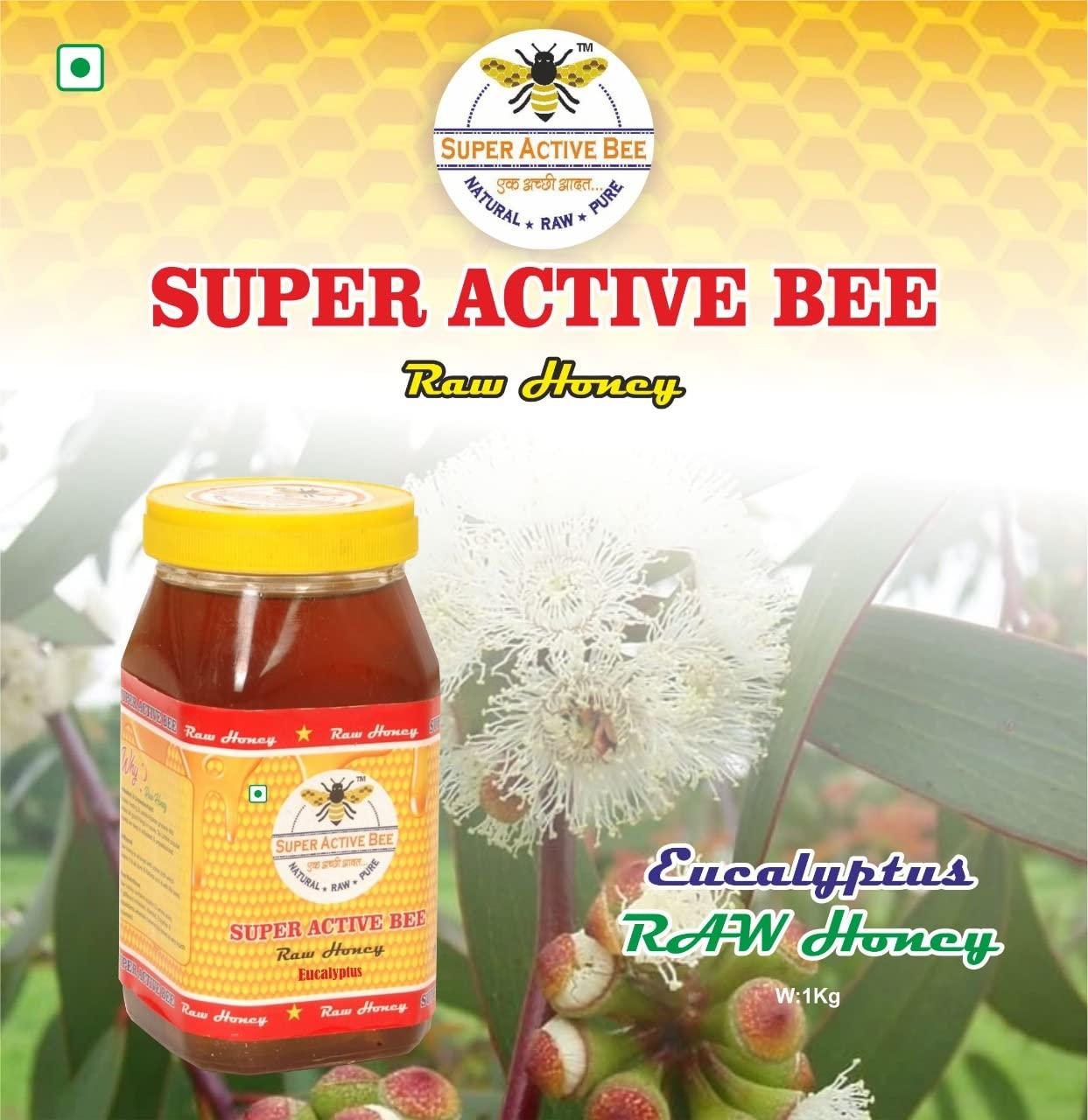 SUPER ACTIVE BEE SUPER ACTIVE BEE Natural Pure Raw Eucalyptus Honey (1 Kg)