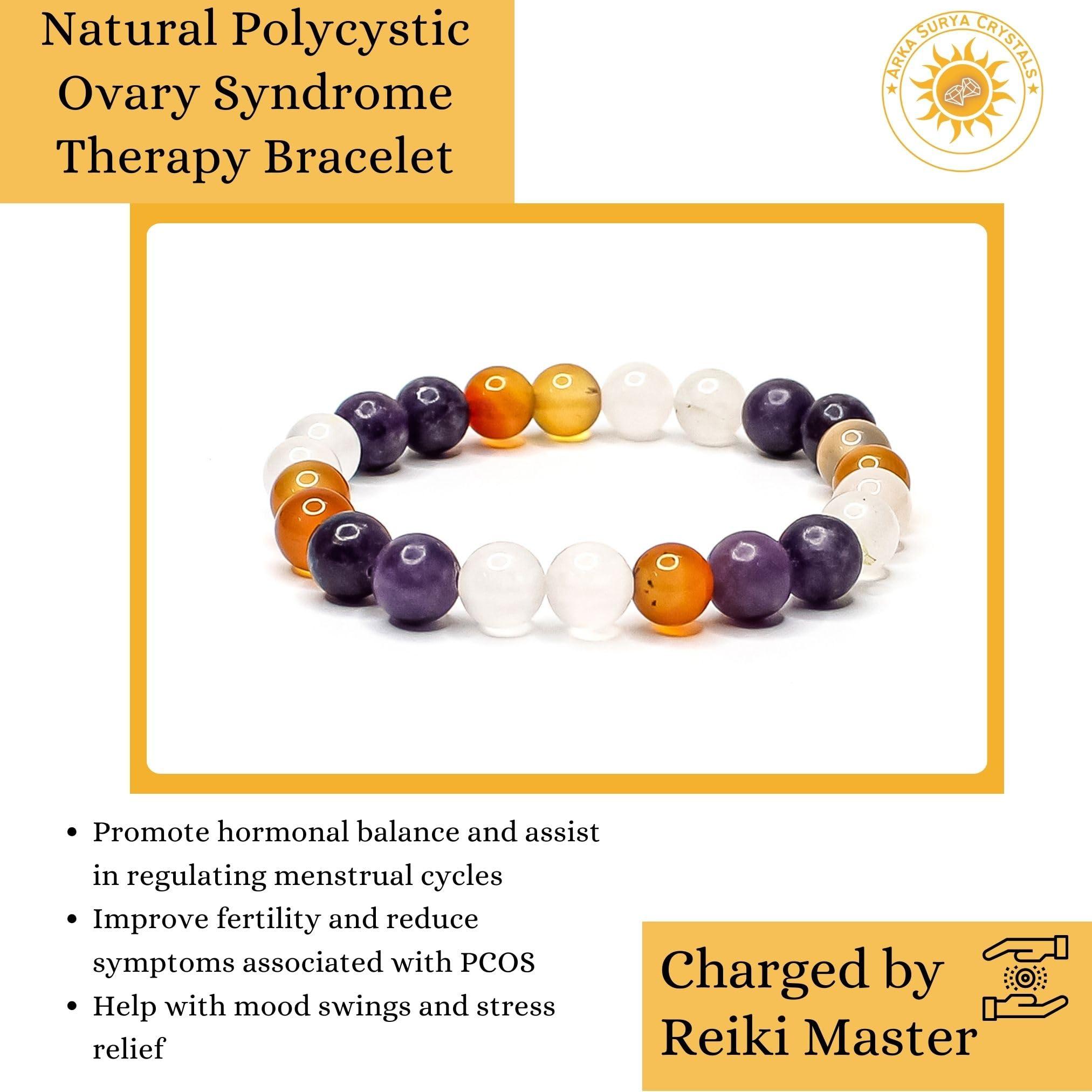 Arka Surya Crystals Arka Surya Crystals Natural Polycystic Ovary Syndrome Therapy Healing Bracelet Holistic Support for PCOS Balance and Well-being