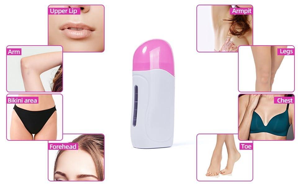MKSL MKSL Wax Heater Machine Roll on Wax Hair Removal Wax Kit Wax Heater machine Wax Refill Cartridge Wax Strips Waxing kit for Women Wax(Pack of 3) (wax Roller Heater) (Wax Heater Roller Waxing Kit)