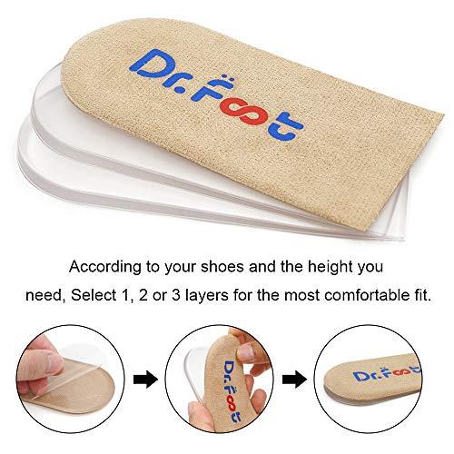 Dr Foot Dr Foot Adjustable Orthopedic Heel Lift Inserts,Height Increase Insole For Leg Length Discrepancies,Heel Spurs,Heel Pain,Sports Injuries,And Achilles Tendonitis(Beige,3 Layers)