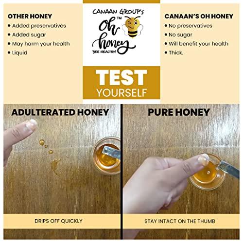 CANAAN GROUP’S oh honey Bee Healthy Canaan Group's Organic Oh Honey | 100% Honey Organic Natural Tulsi Honey | Squeeze Pack | No Added Sugar | 600g
