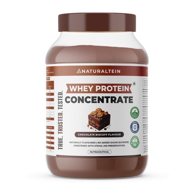NATURALTEIN NATURALTEIN 100% Natural Whey Protein Concentrate Chocolate Bis coff (21.1 G Protein)