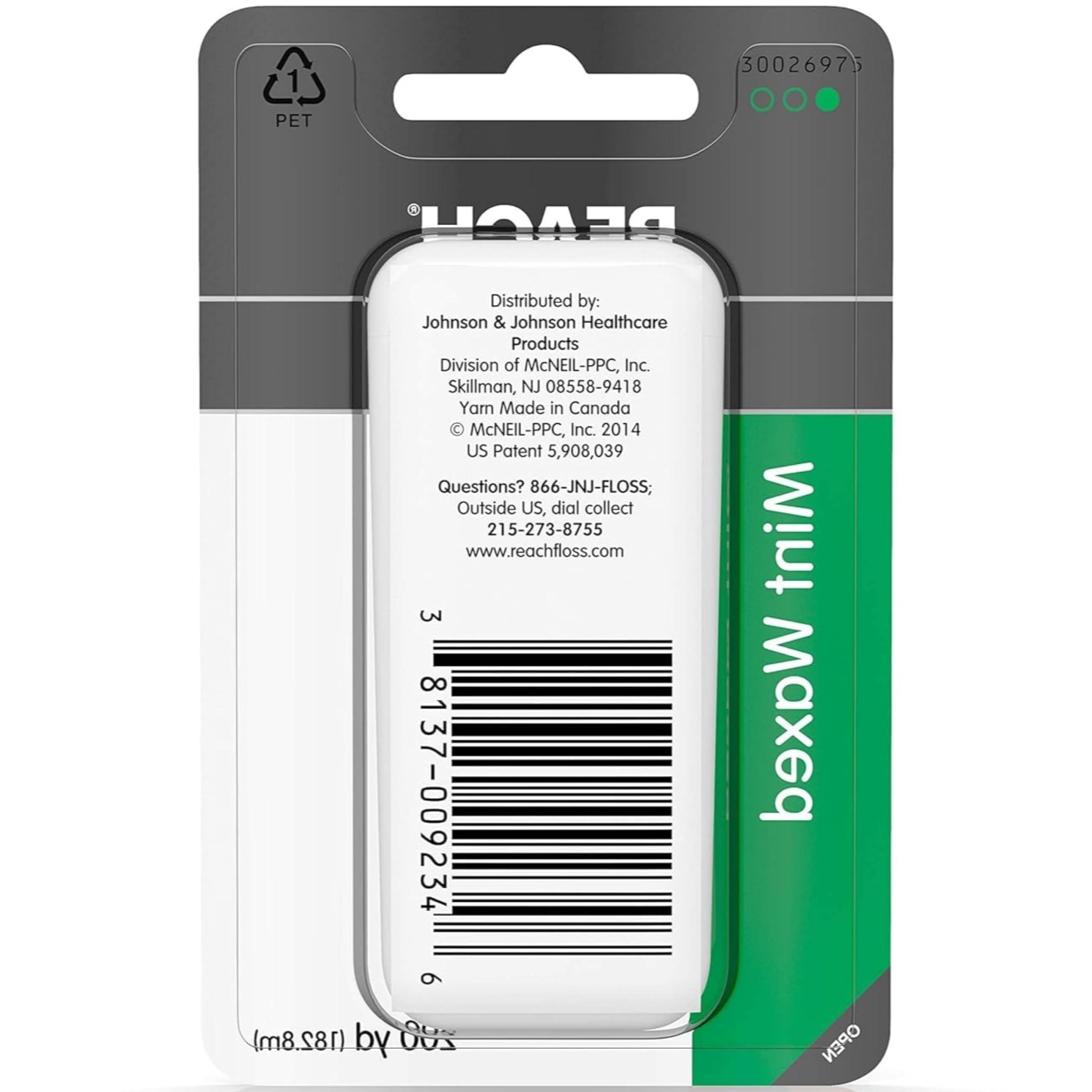 Johnson & Johnson J&J Floss Refill 200 Yd. - Mint - Waxed - (2 Pack)