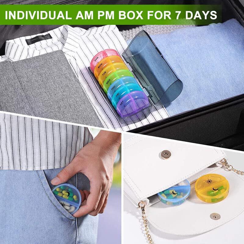 LISHONN LISHONN Portable Medicine Organizer Box Tablets Container Case Travel Pill Box For 07 days | Multicolor | 01 Pcs