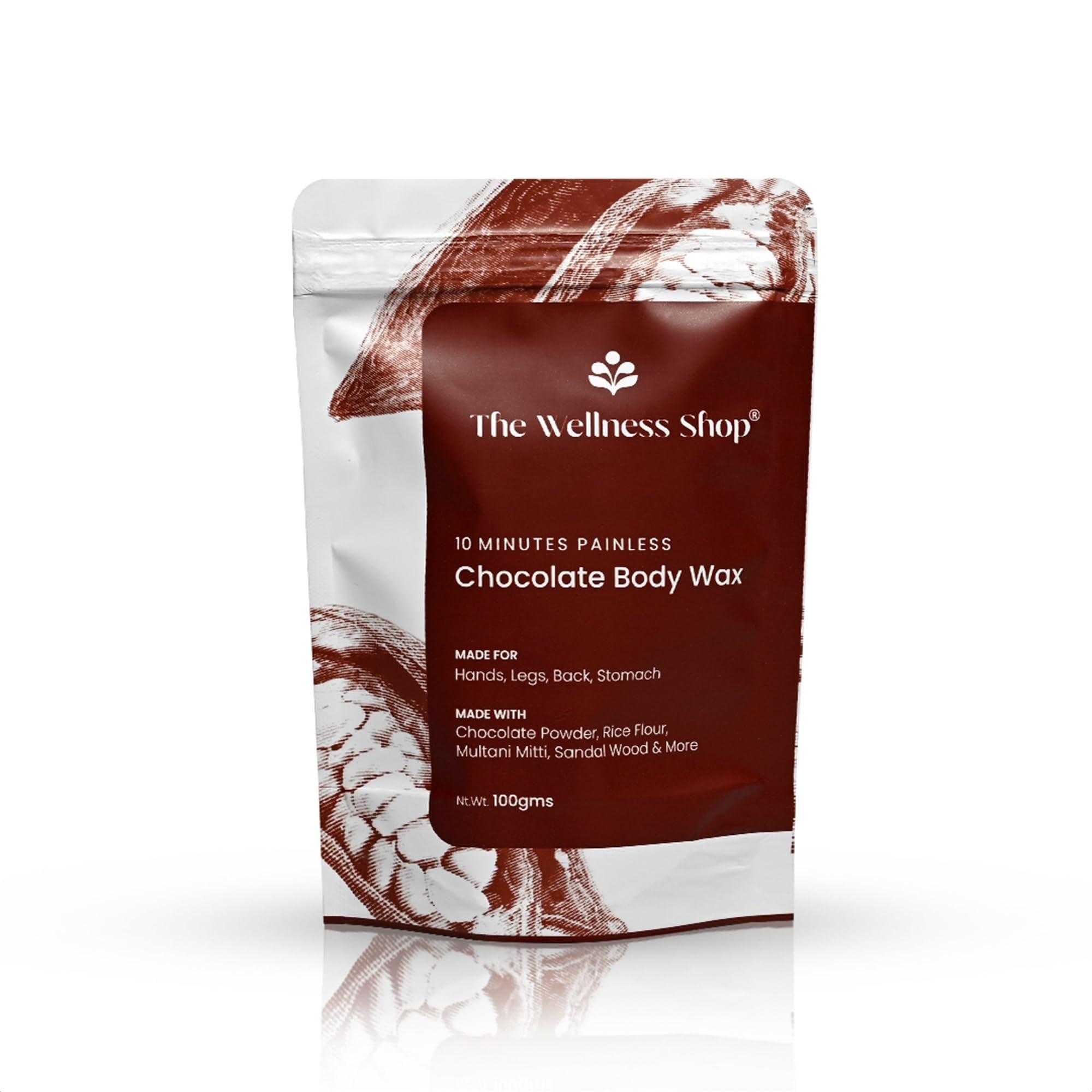 The Wellness Shop The Wellness Shop - Women Chocolate Hair Removal Powder, 10 Minute Full Body Waxing Powder, Painless And Natural Solution For Unwanted Hair And Parlour Like Result At Home