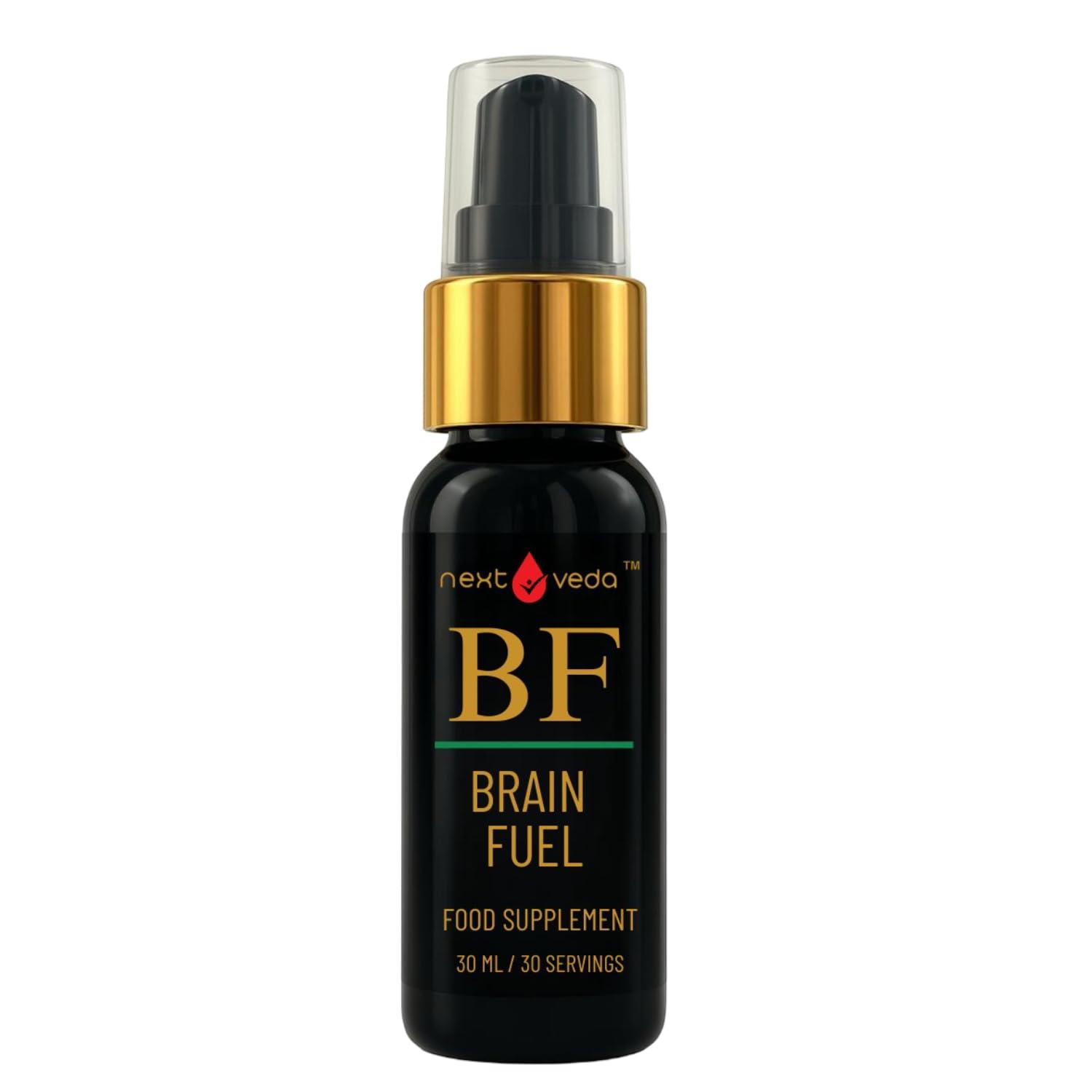 next veda Nextveda Ayurvedic Brain Fuel Food Supplement Spray Concentration (30ml) | Prana Infusion Technology Made Natural Oral Spray For Enhanced Focus | Memory Retention