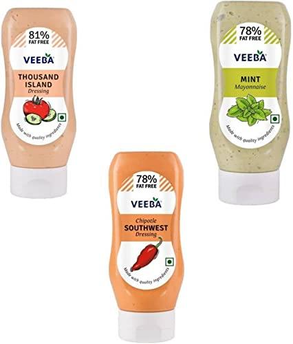 VEEBA VEEBA MINT MAYONNAISES+CHIPOTLE SOUTHWEST DRESSING +THOUSAND ISLAND DRESSING (PACK OF 3*) 0.9 kg (Pack of 3)