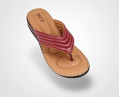 HEALTH FIT HEALTH FIT Ortho Slippers-Dr Sandals for Women Suitable for Knee Pain, Diabetic & Orthopedic Footwear for Women HF355Cherry