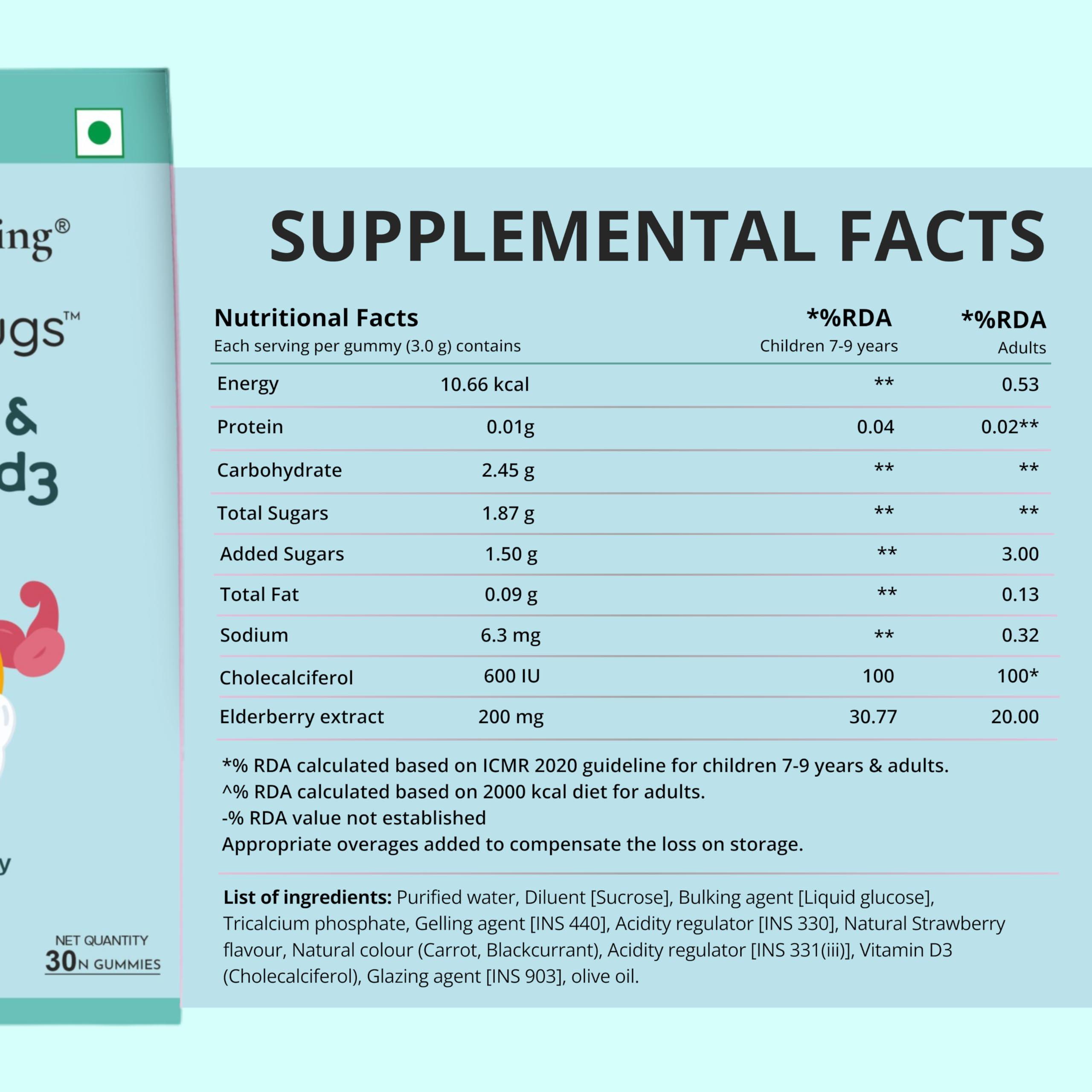 THE CO BEING The Co Beings Calcium Gummies with Vitamin D3 for Men, Women, and Kids, Vitamin D Supplement for Stronger Bones, Joints, and Teeth Health, Dairy Free, Vegan, 30 Day Supply, Natural Strawberry Flavour