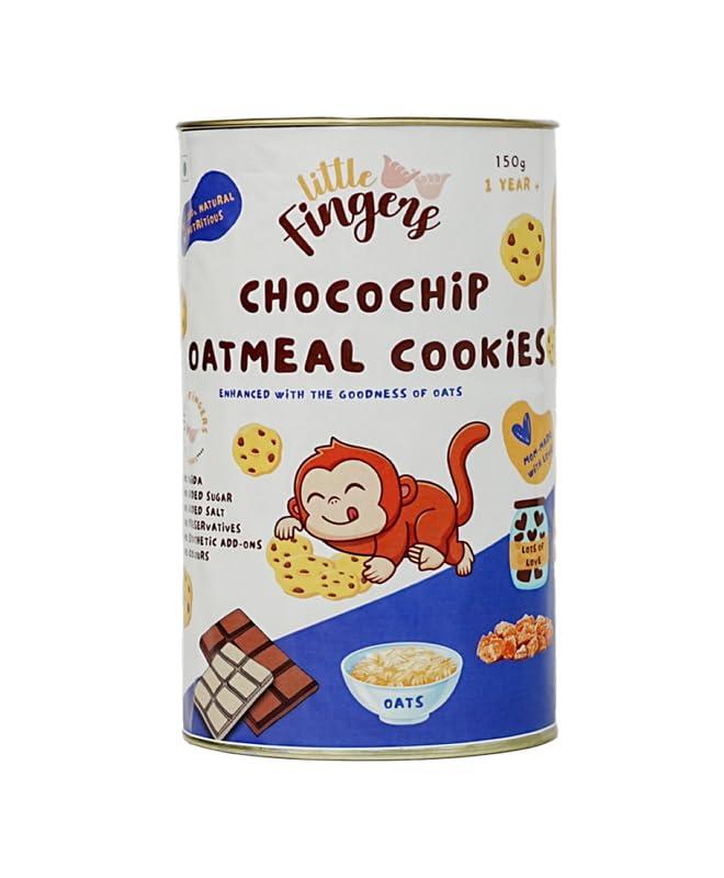 LITTLEFINGERS Little Fingers Organic Cookies with No refined sugar and preservatives For Kids - 150 g | Suitable for 1 years + (CHOCOLATE CHIP, Pack of 1)