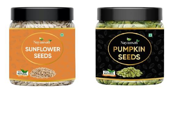 Nayanvati Nayanvati Raw Pumpkin and Sunflower Seeds for Eating Protein (500 gm) Fibre Rich Food For Immunity Booster Diet Food 250 gm each
