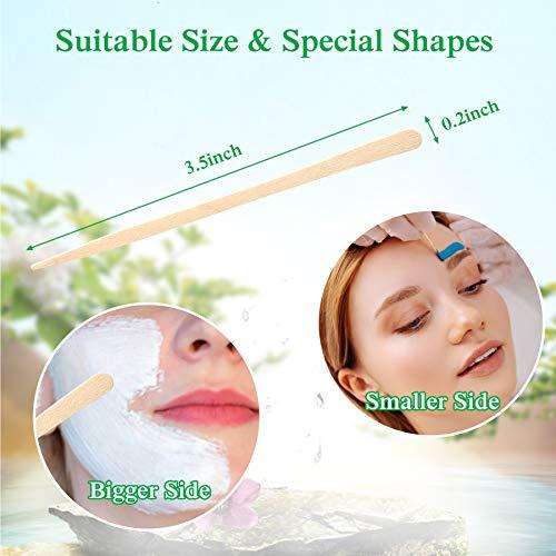 JANYUN 200 Pcs Eyebrow Wax Sticks Wax Applicator, Wood Wax Spatulas for Face and Small Hair Removal Sticks (Without Handle)