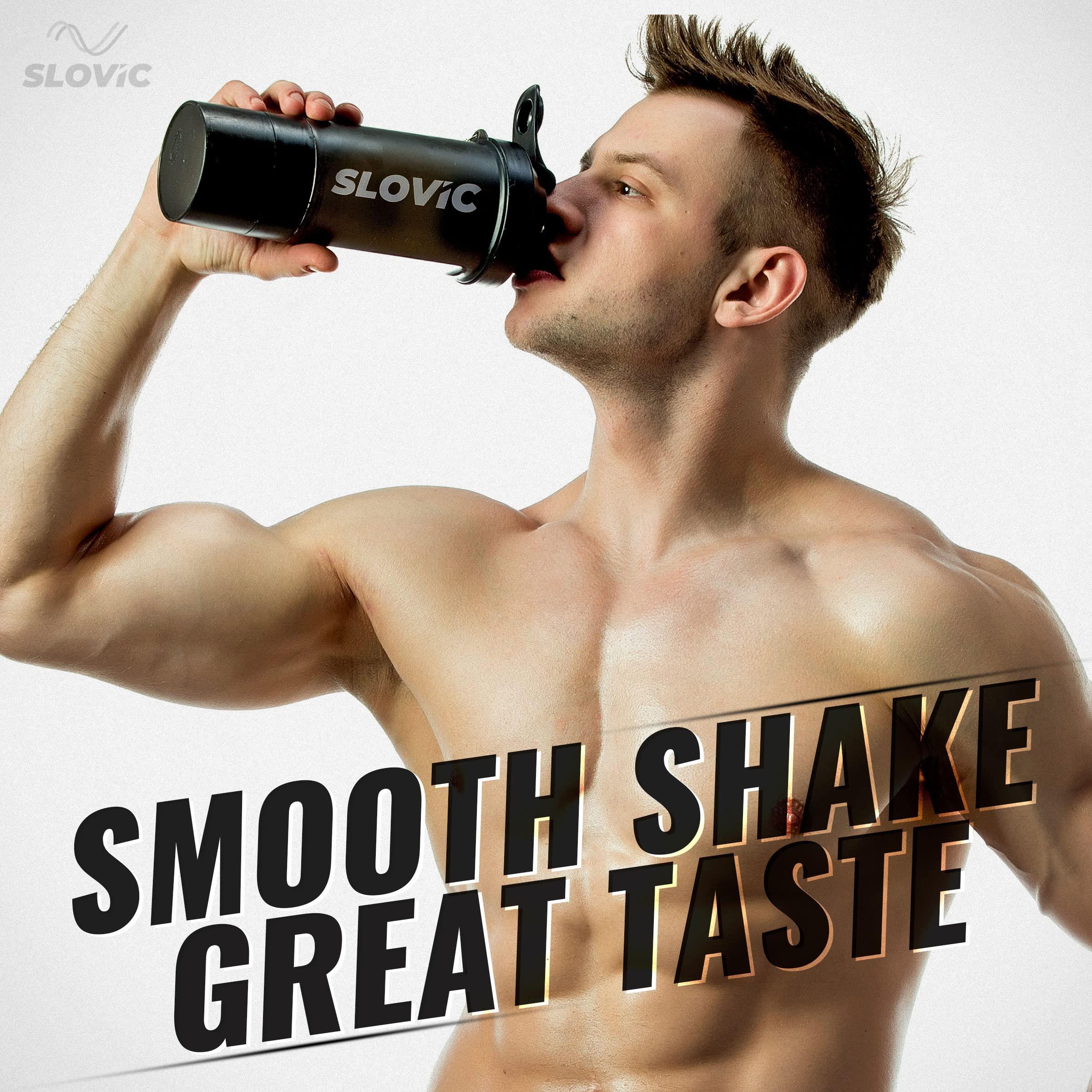 SLOVIC SLOVIC Shakers for Protein Shake, Plastic Free Gym Bottles for Men, Odor free Protein Shaker Bottles for Protein Shake, Leakproof Gym Shaker Bottle
