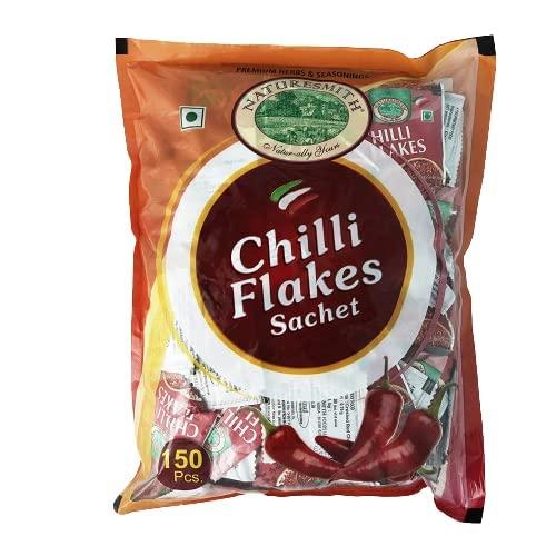 NATURE SMITH Naturesmith Chilli Flakes Sachet(150Pieces) & Oregano Seasoning Sachet(150Pieces) Combo,300 Grams