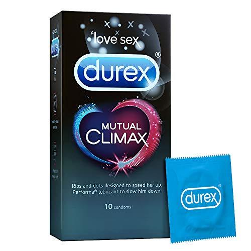 Durex Durex Mutual Climax Condoms for Men & Women - 10 Count | Extra Dotted and Ribbed for Pleasure & Extra Thin Condoms for Men - 10 Count (Pack of 3) | Suitable for use with lubes & toys