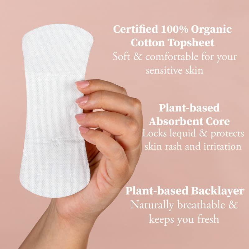 Anandi Anandi Panty Liners For Women | Daily Use Liners 190mm - 40 Pieces | Biodegradable Compostable Organic Liner | Certified 100% Organic Cotton Top Sheet
