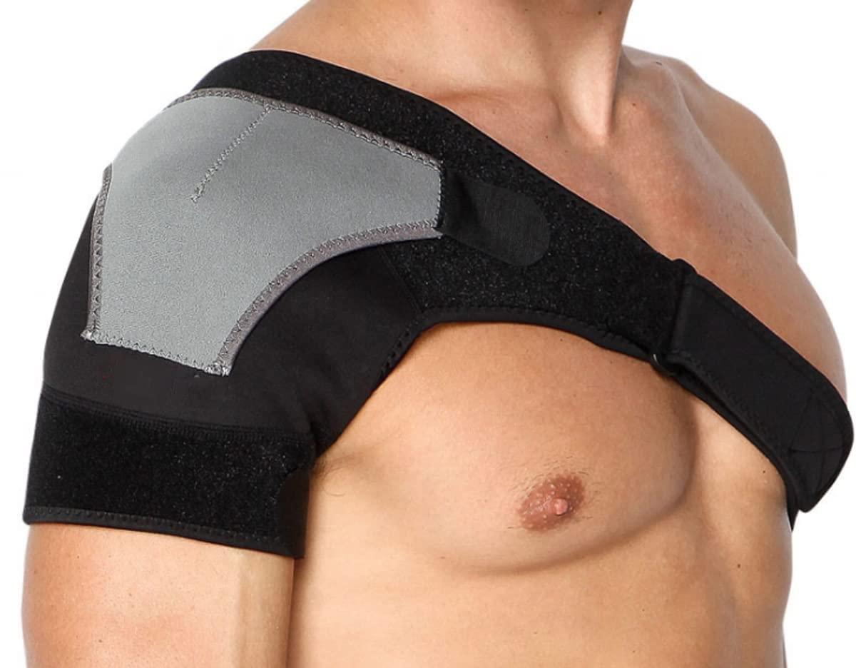serveuttam Serveuttam Shoulder Support Belt for Men and Women | Shoulder Support for Rotator Cuff, Dislocated AC Joint, Labrum Tear, Shoulder Pain, Shoulder Compression Sleeve (Black n Grey)