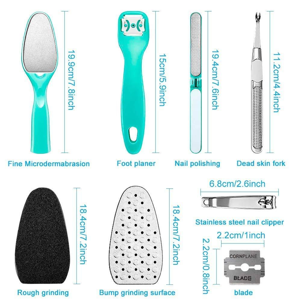 VIPREKHO VIPREKHO Pedicure Kit 8 in1 Set Foot Scrubber Callus dead skin Remover Shavers for Feet Foot File Tools Foot Scrub Foot Spa Salon Skin Cleaner Scrubber Skin Care Tools Pedicure Supplies