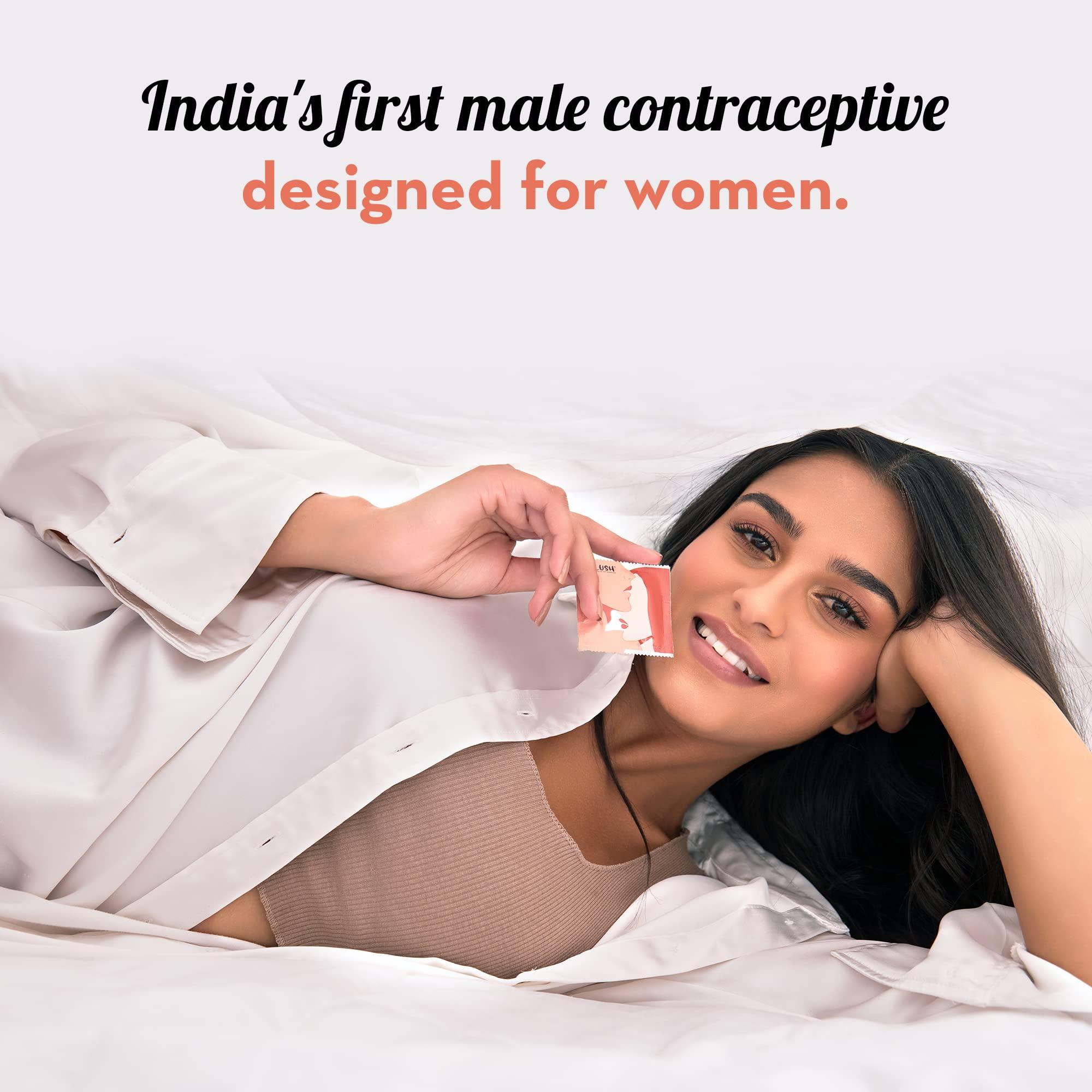 PLUSH Plush Dotted Condoms(10 count) & Play Intimate Wipes For Women & Men (Pack of 10) Combo