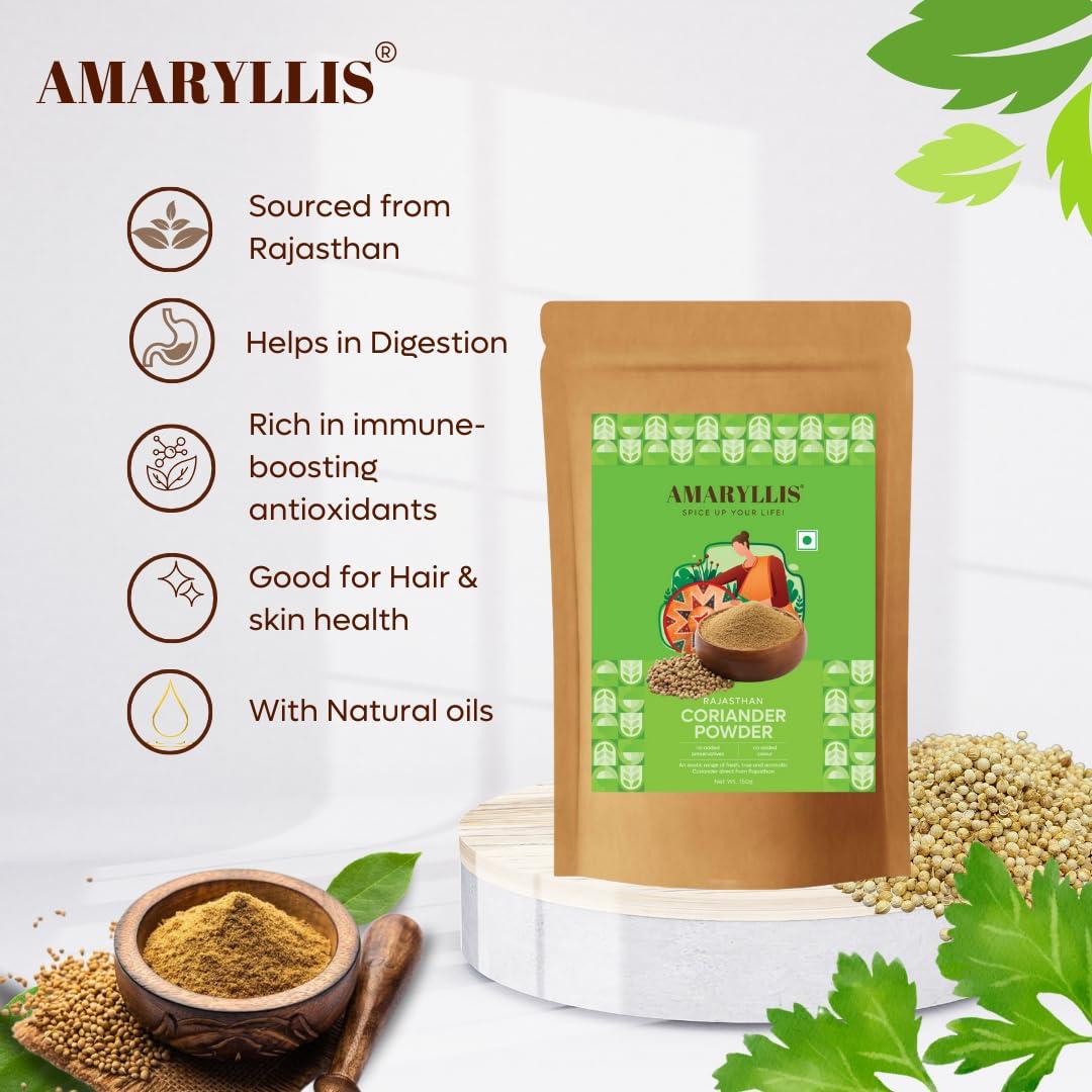 AMARYLLIS AMARYLLIS Corainder/Dhaniya Powder(Hand-Pounded), Natually Processed & 100% Organic with Zero Added Flavours & Colors(Chemical Free) | Rajasthan Special |250 grams