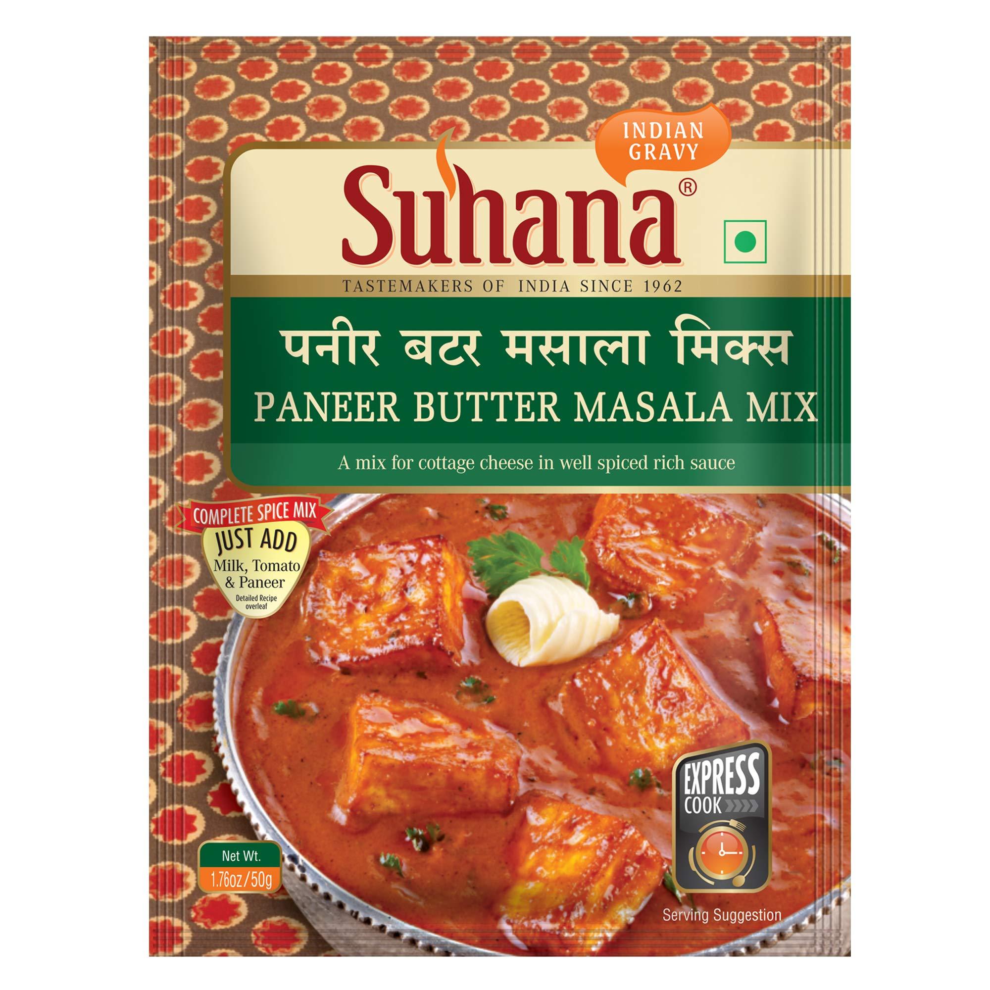 Suhana Suhana Paneer Butter Masala 50g Pouch | Spice Mix | Easy to Cook | Pack of 8