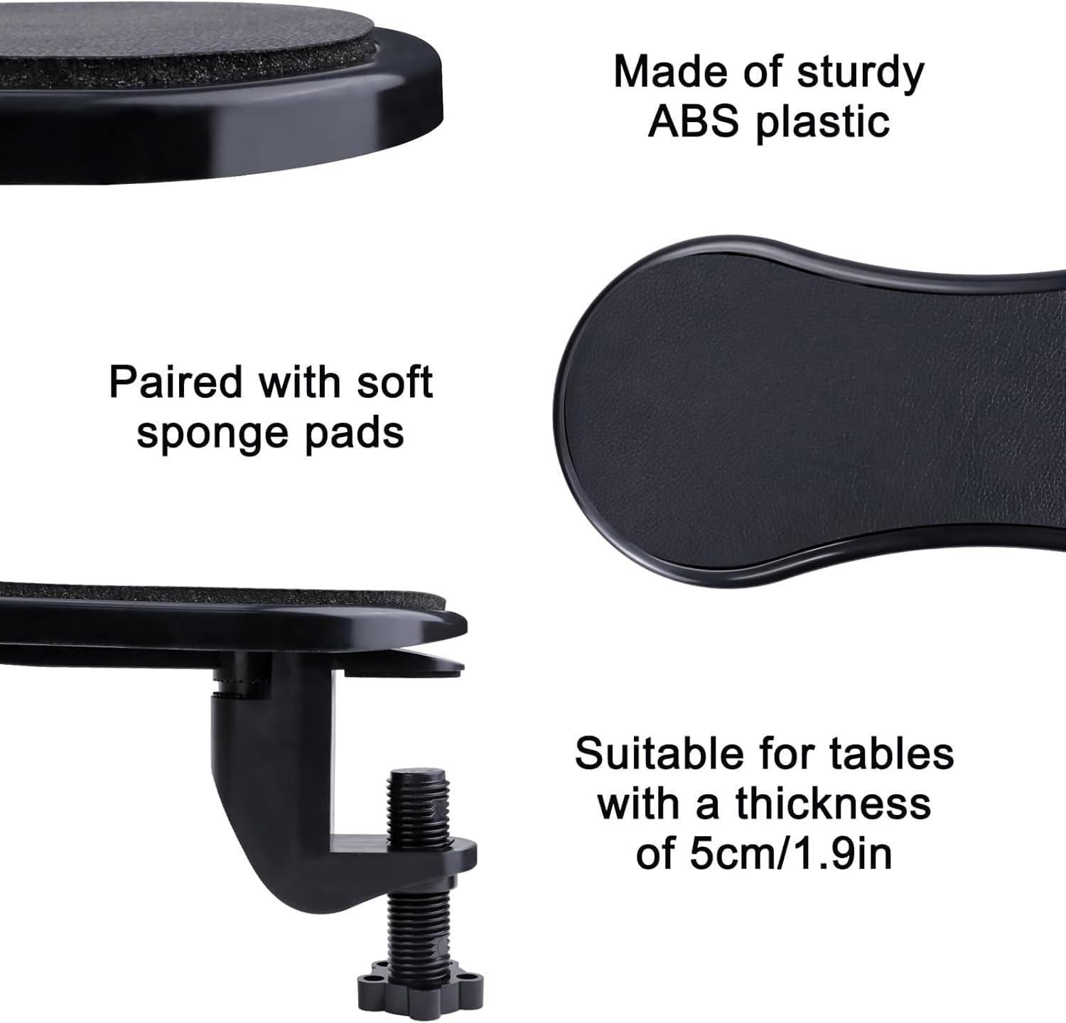 HaRvic HaRvic Computer Arm Rest for PC, Laptop, Desk Extender Table Pad Hand Support Adjustable Armrest Wrist Support Rotating Arm Rest Extender Elbow Rest for Desk, Arm Rest Suitable for Table, Office