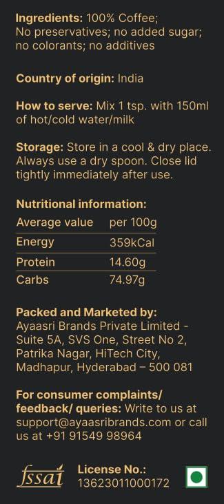 Brew and Bliss Brew & Bliss Original Coffee | 100g | Instant Flavoured Coffee Makes Up To 50 Cups | Best Authentic Naturally Processed Coffee Powder