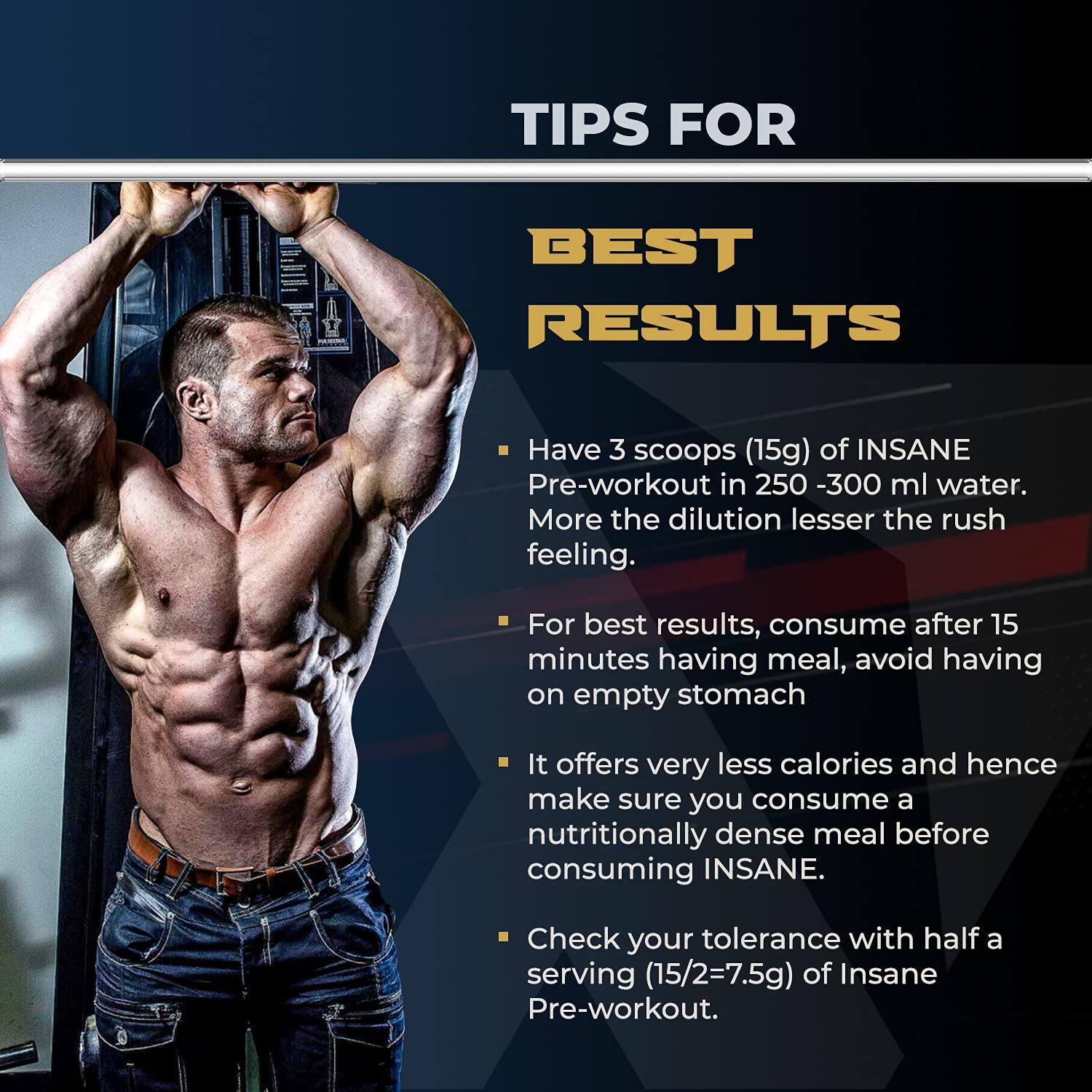 WellsPro Wellspro Insane Pre Workout 250g gym supplements for men Ultimate Performance & Energy Compound with Pump & Vascularity Amplifier, BCAA, Beet root & green tea (Mix Berry Flavor, 16 Servings)